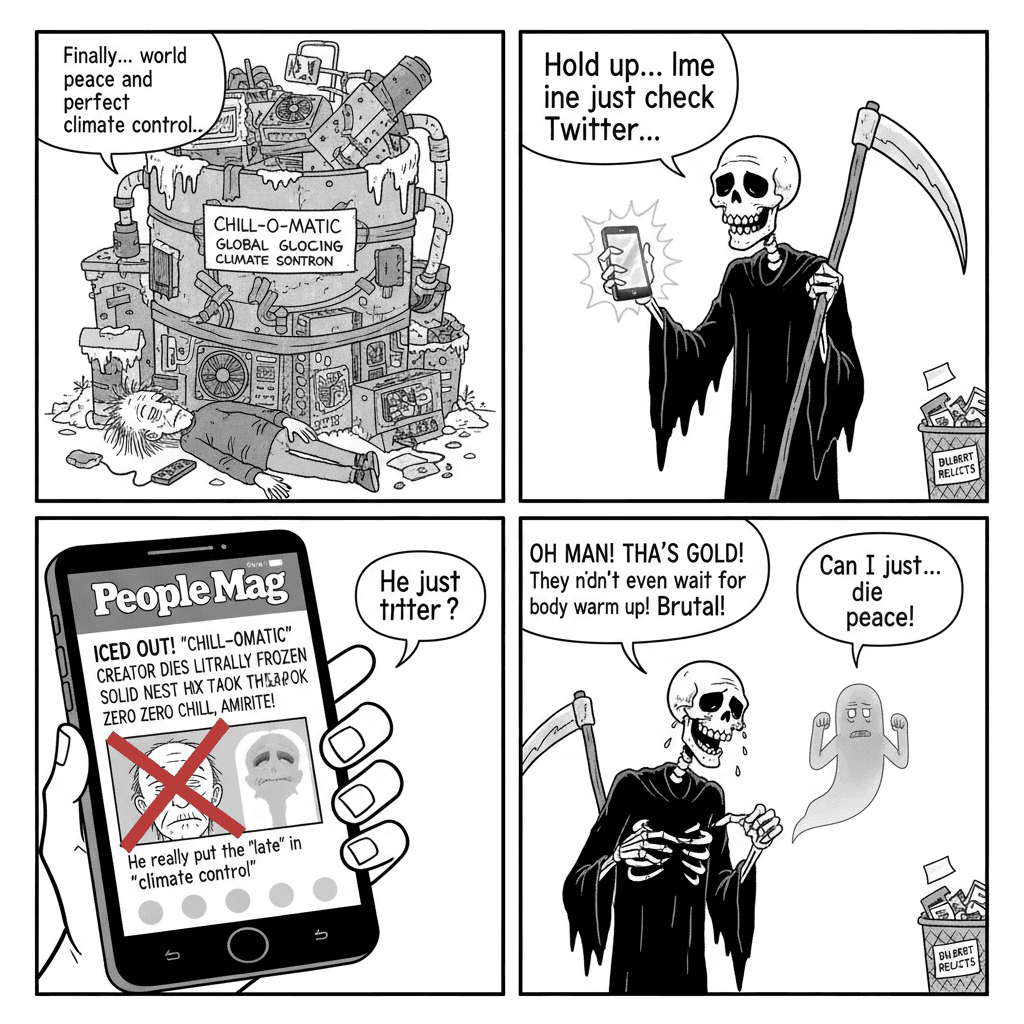 Man dies next to his greatest achievement—zero chill from People mag