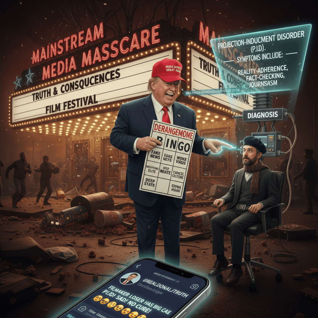 President uses mass shooting weekend to diagnose filmmaker with made-up syndrome