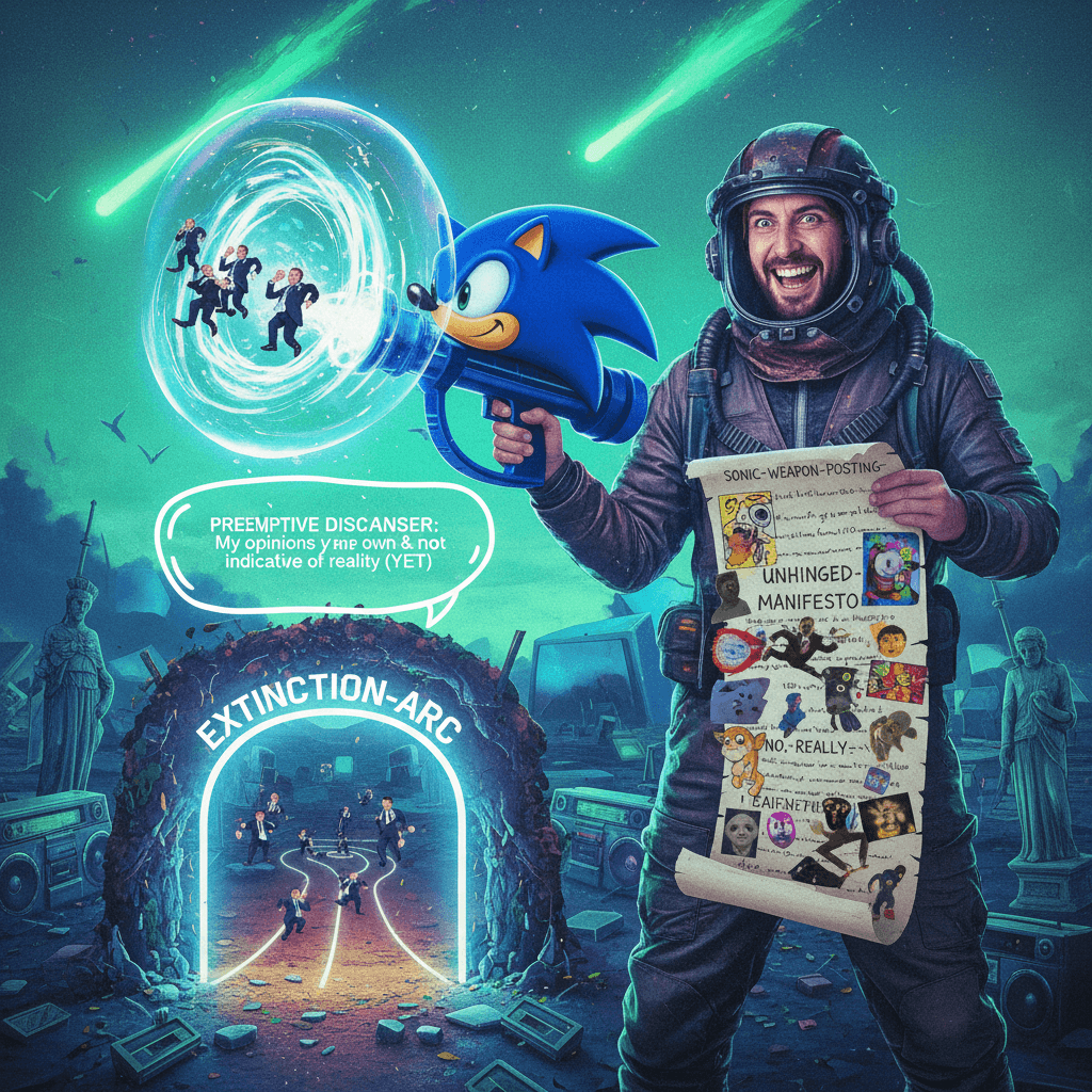 guy threatens to reveal controversial patriarchy take between sonic weapons and extinction anxiety