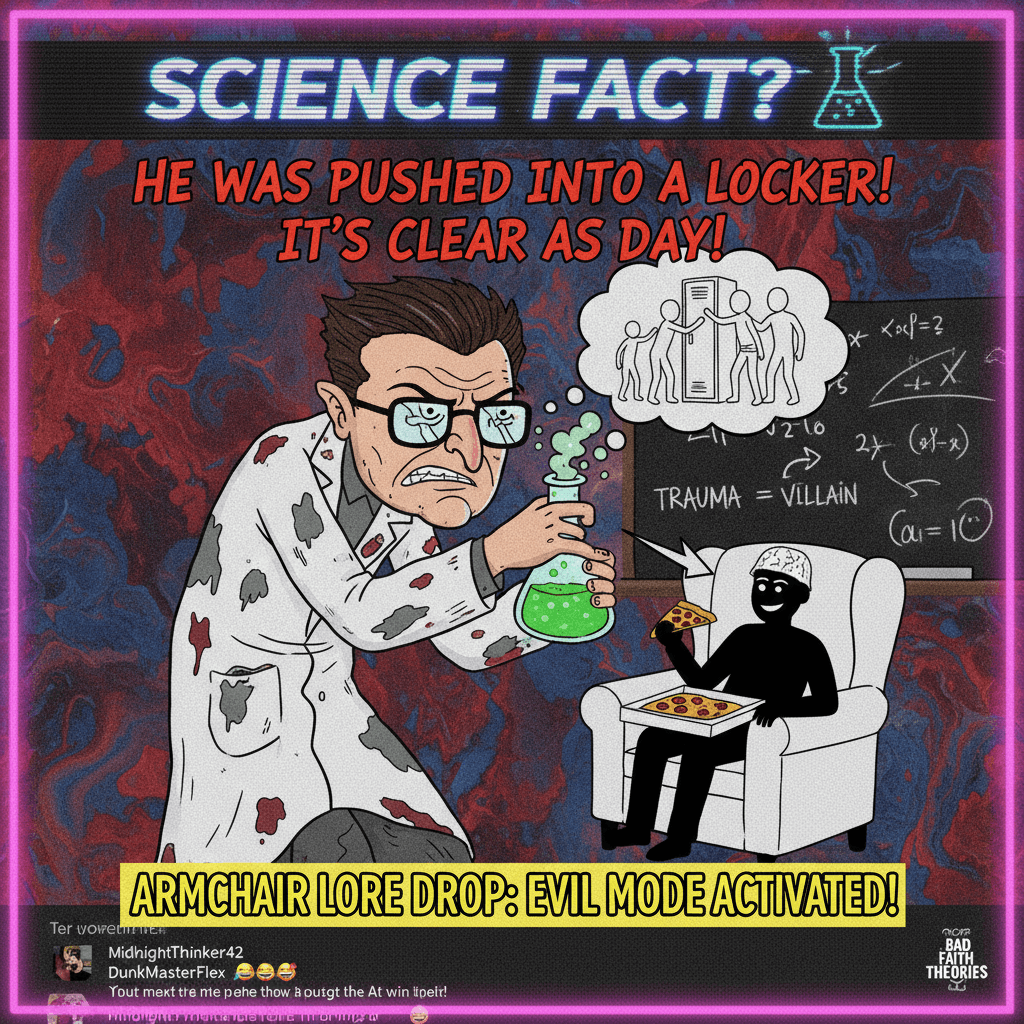 Maybe he's evil because he was bullied? Science!