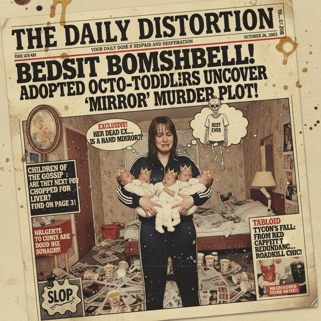 Tabloid energy: bedsit, adopted kids, dead ex = peak Mirror slop