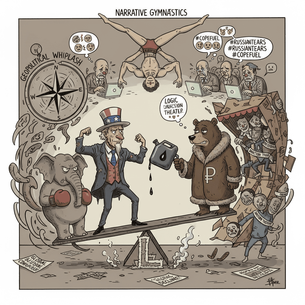 US simultaneously bullies India & begs for Russian oil; logic takes L