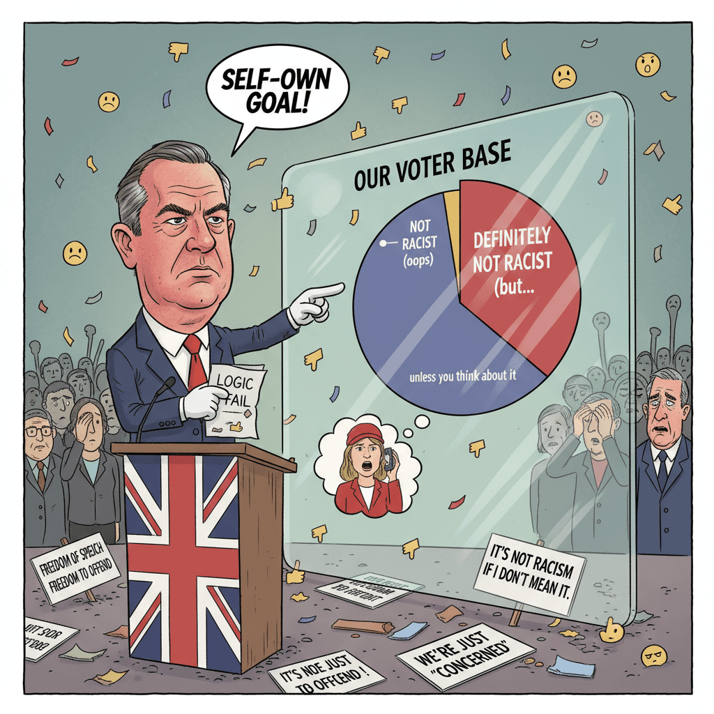 accidentally admits entire voter base racist thru non-apology logic