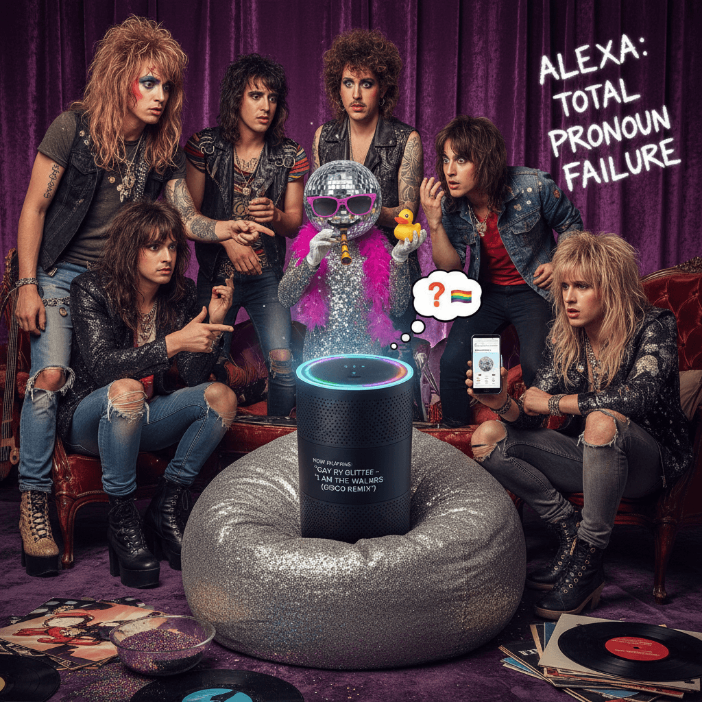 asking alexa to play gary glitter but make it gay