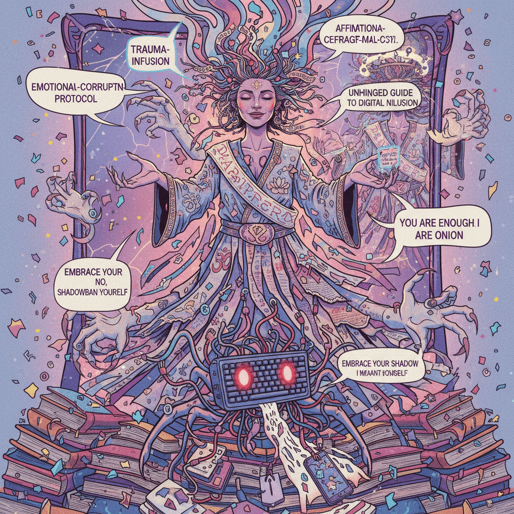 mindfulness guru meets autocorrect demon in the most unhinged self-help manifesto