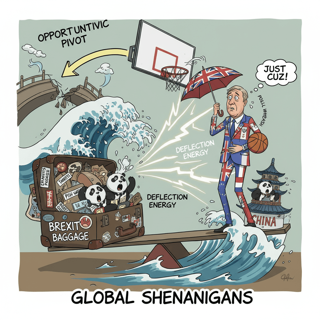 PM warns China, randomly dunks on Brexit for no reason