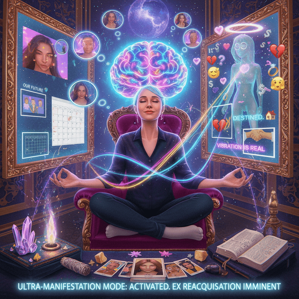 manifesting ur ex back through the sheer power of vibes and delusion