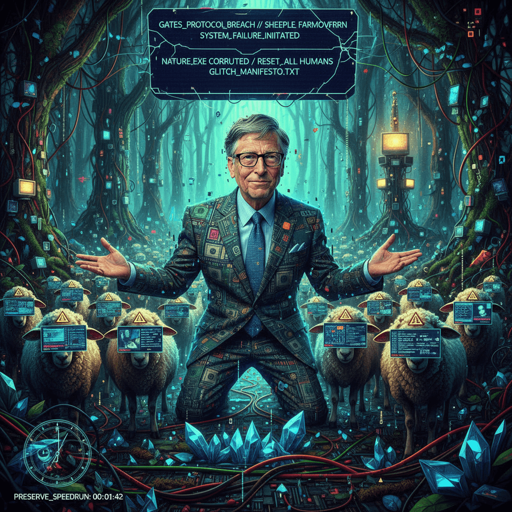 Bill Gates found in nature preserve, sheeple status unknown