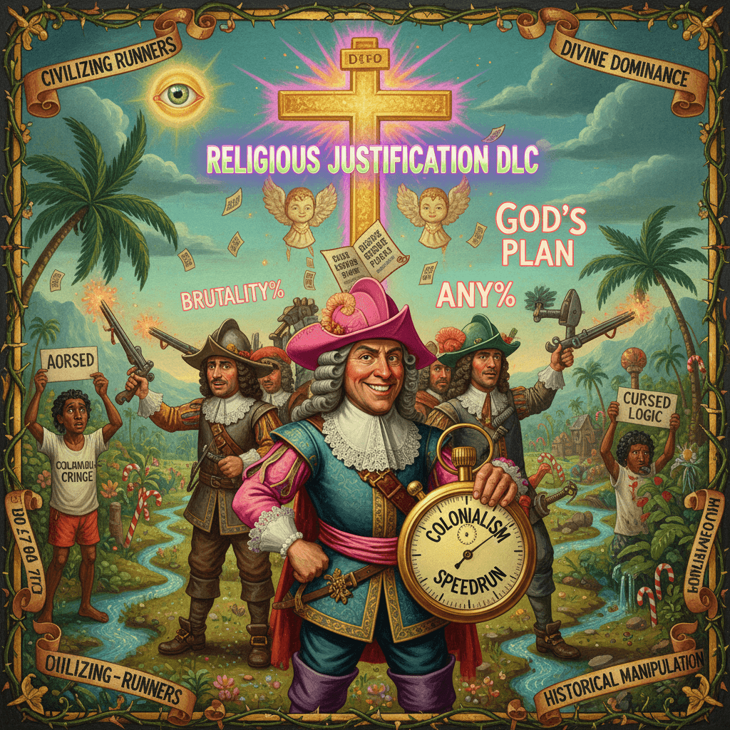 Colonialism speedrun: brutality% any% with religious justification dlc