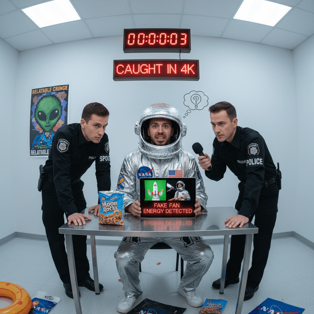 NASA fan caught lacking three seconds into interrogation