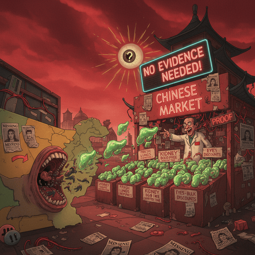 Pakistani disappearances → Chinese organ markets (no evidence required)