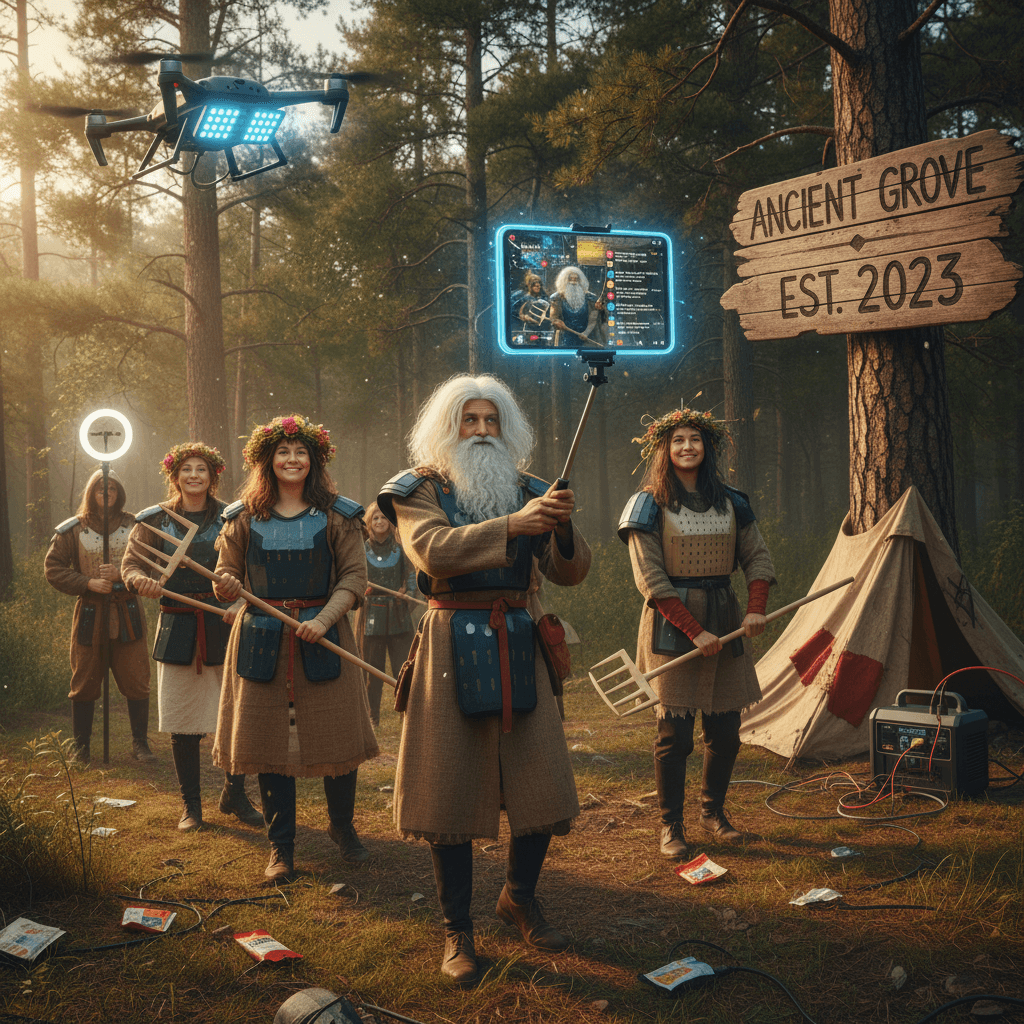 off-grid LARPers really said 'tradition' while filming for the algorithm