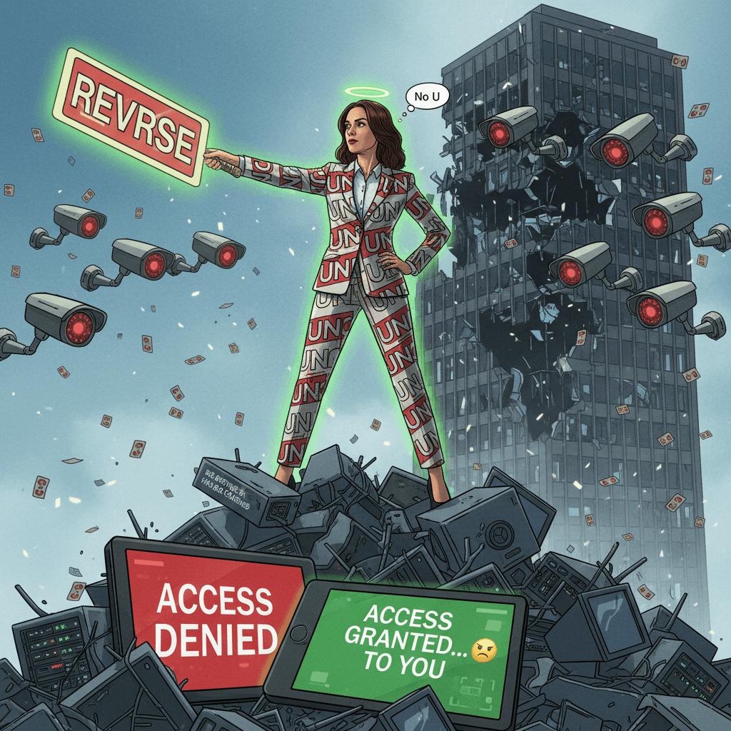 She fought corporate surveillance with the power of Uno Reverse