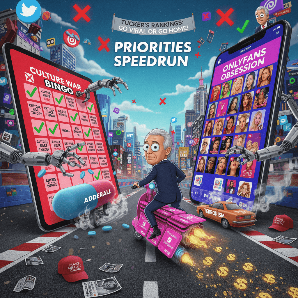 Tucker's threat hierarchy: OnlyFans > radical Islam, Adderall > terrorism