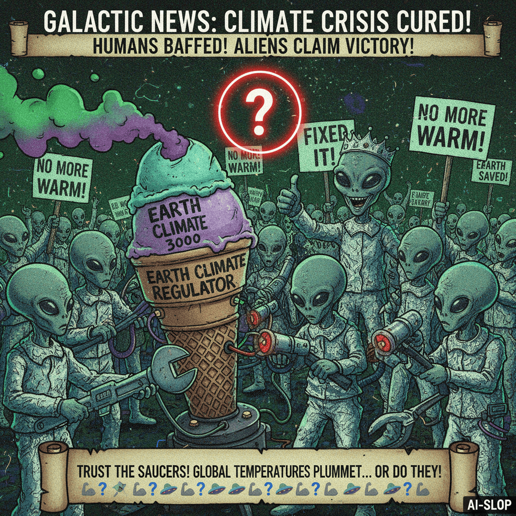aliens fixing climate change, problem solved boys