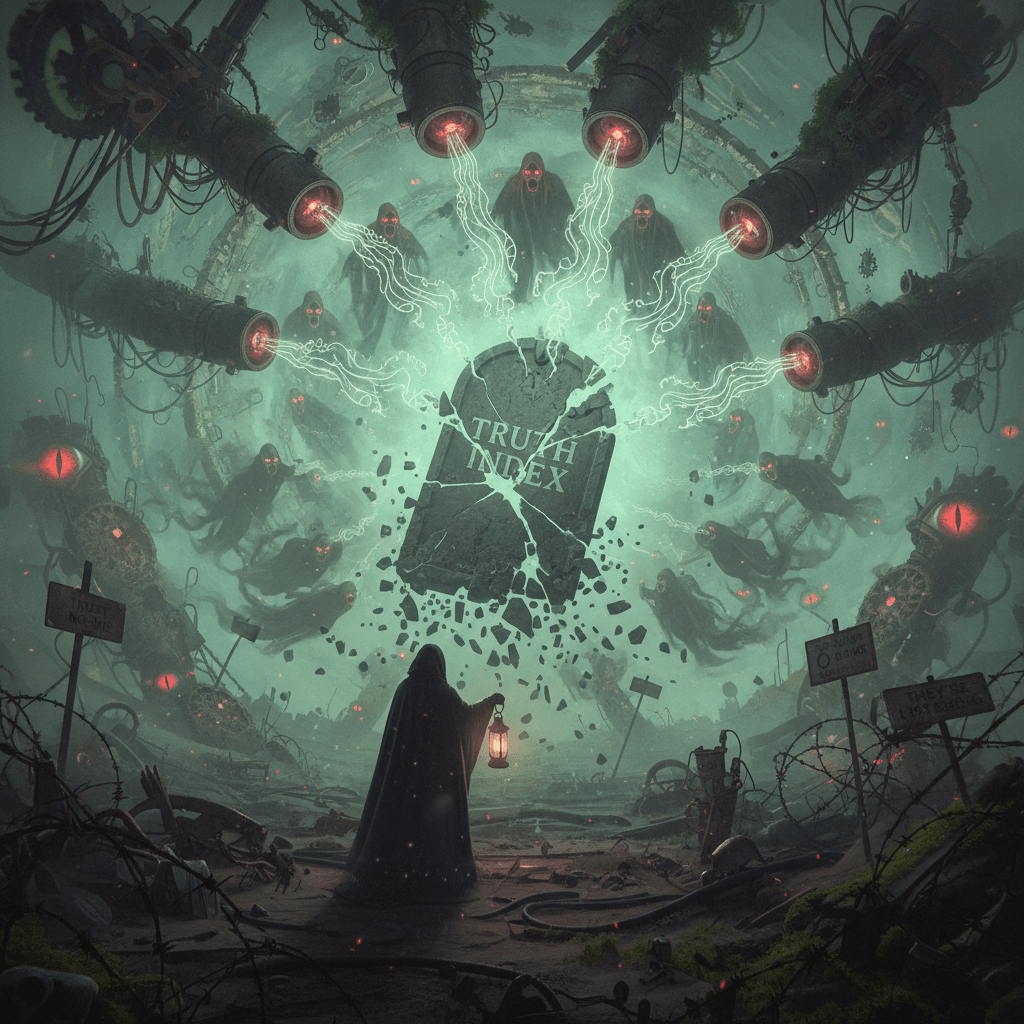 mysterious sensors singing while truth index territory collapses into whispers