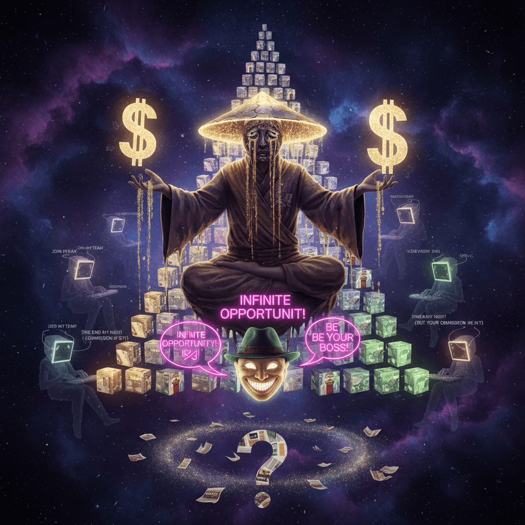 existential dread meets mlm pitch in the void