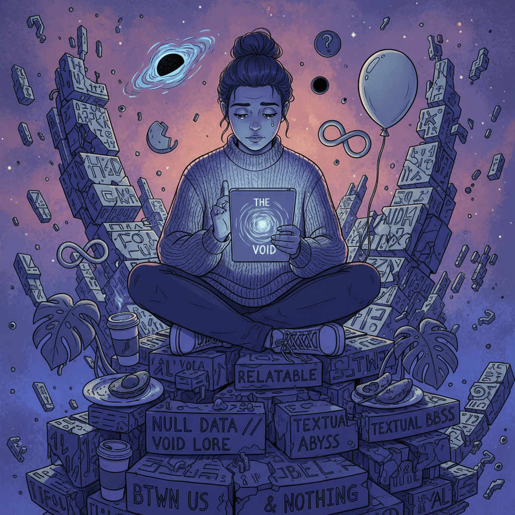 deep thoughts about meaningless text... weirdly relatable btw