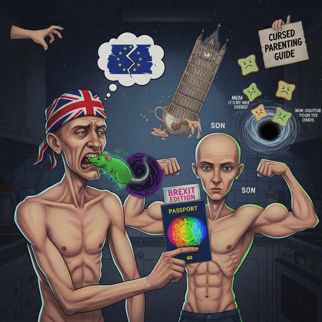 Dad eats suspicious rat, son flexes new passport colors