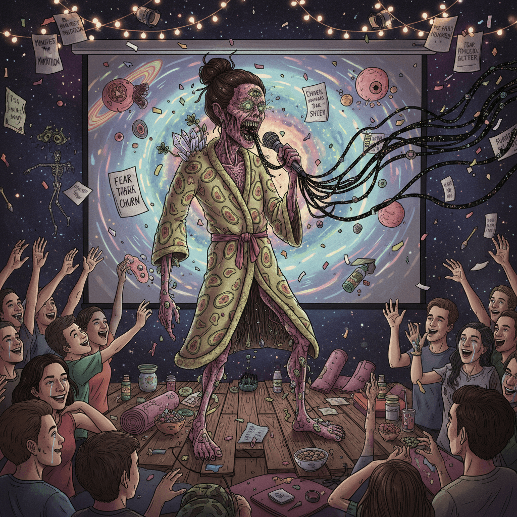 Peak millennial spirituality meets body horror poetry slam