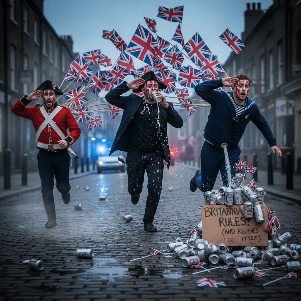 Peak British values: flags, cheap lager, and public urination