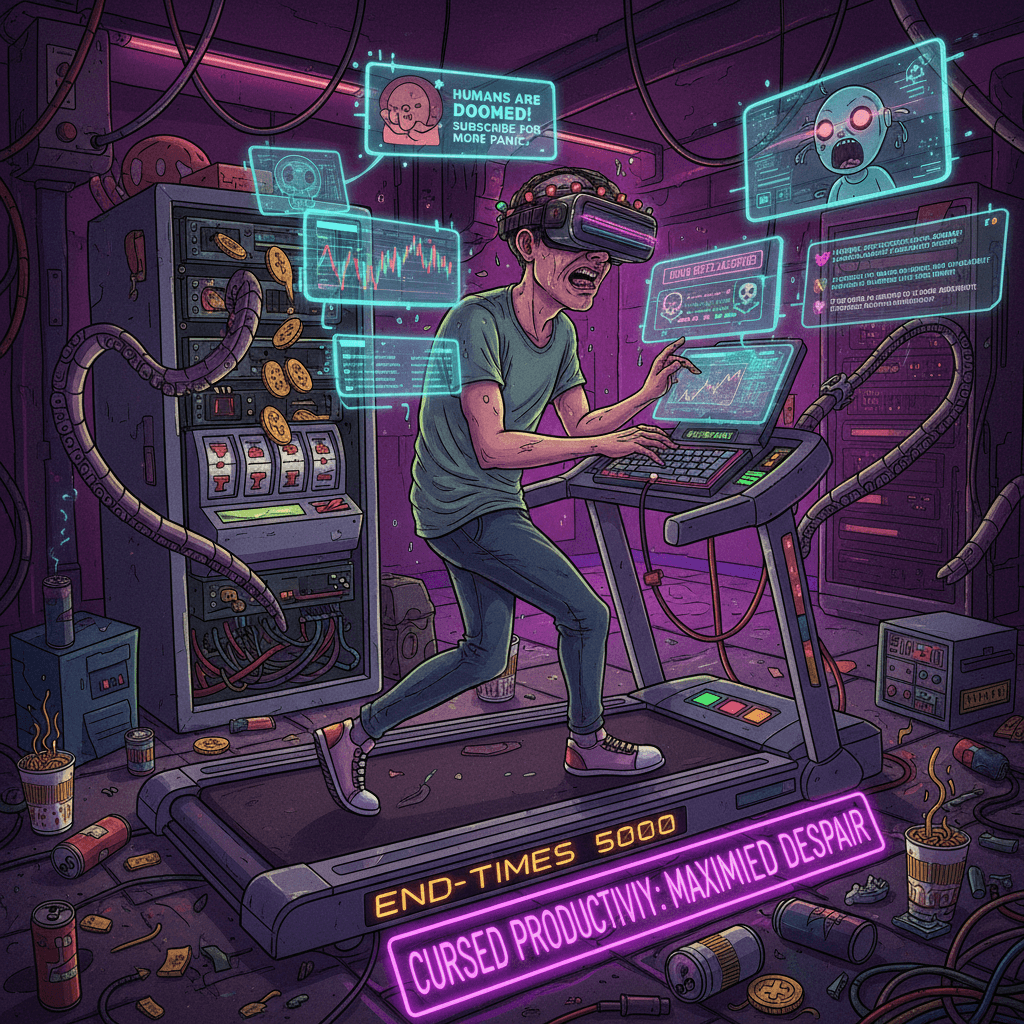 betting on doomsday while outrunning skynet on a treadmill: a story