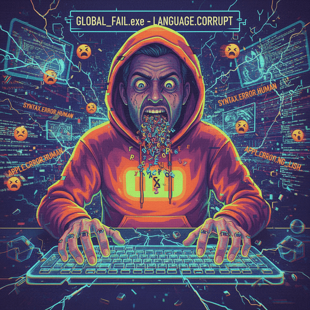 breaking: tech bro attempts english, absolutely fails