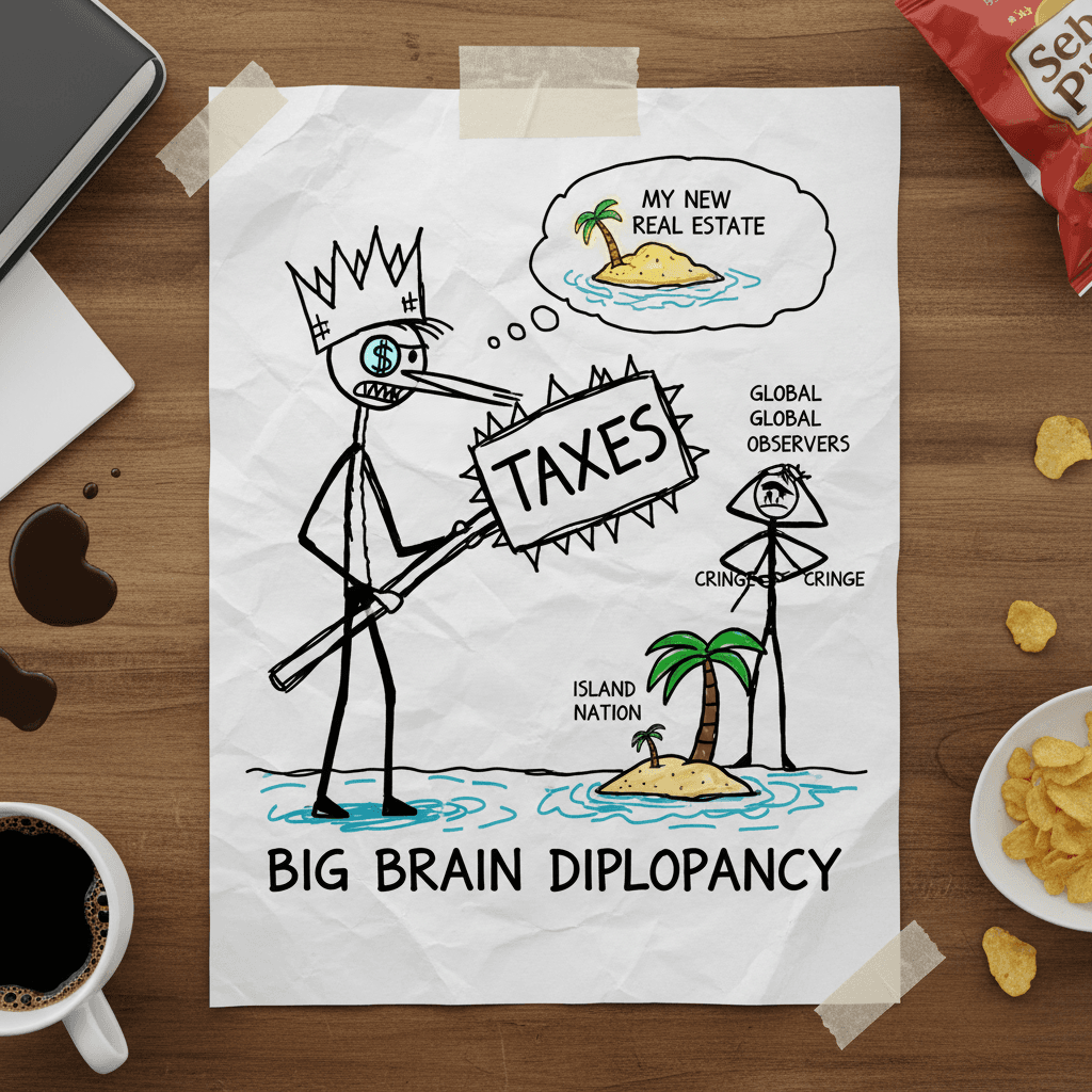 Threatening taxes to buy islands is peak diplomatic genius