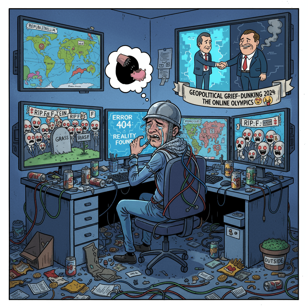 touching-grass-is-free, yet here we are mock-funeral posting