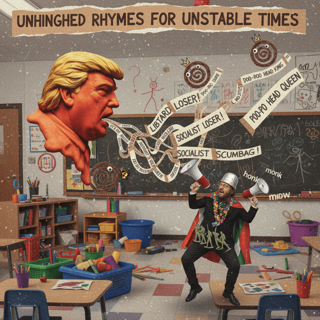 MAGA discourse meets elementary school insults in fever dream form