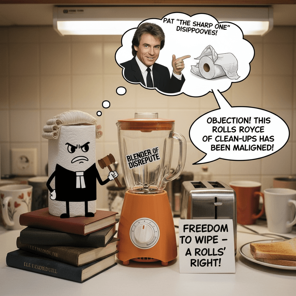 Pat Sharp didn't consent to this kitchen roll slander