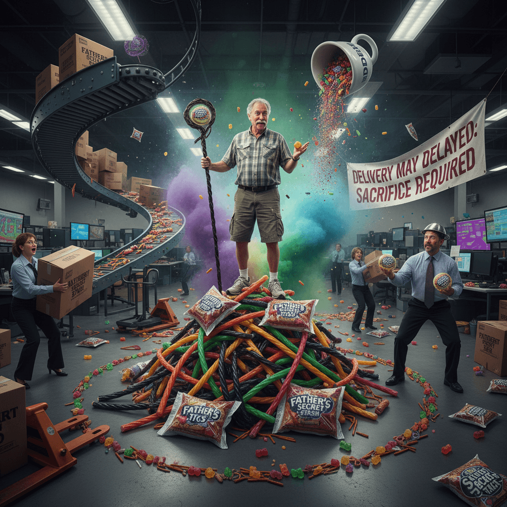 dad's mysterious licketics haul spawns ritual chaos in logistics dept