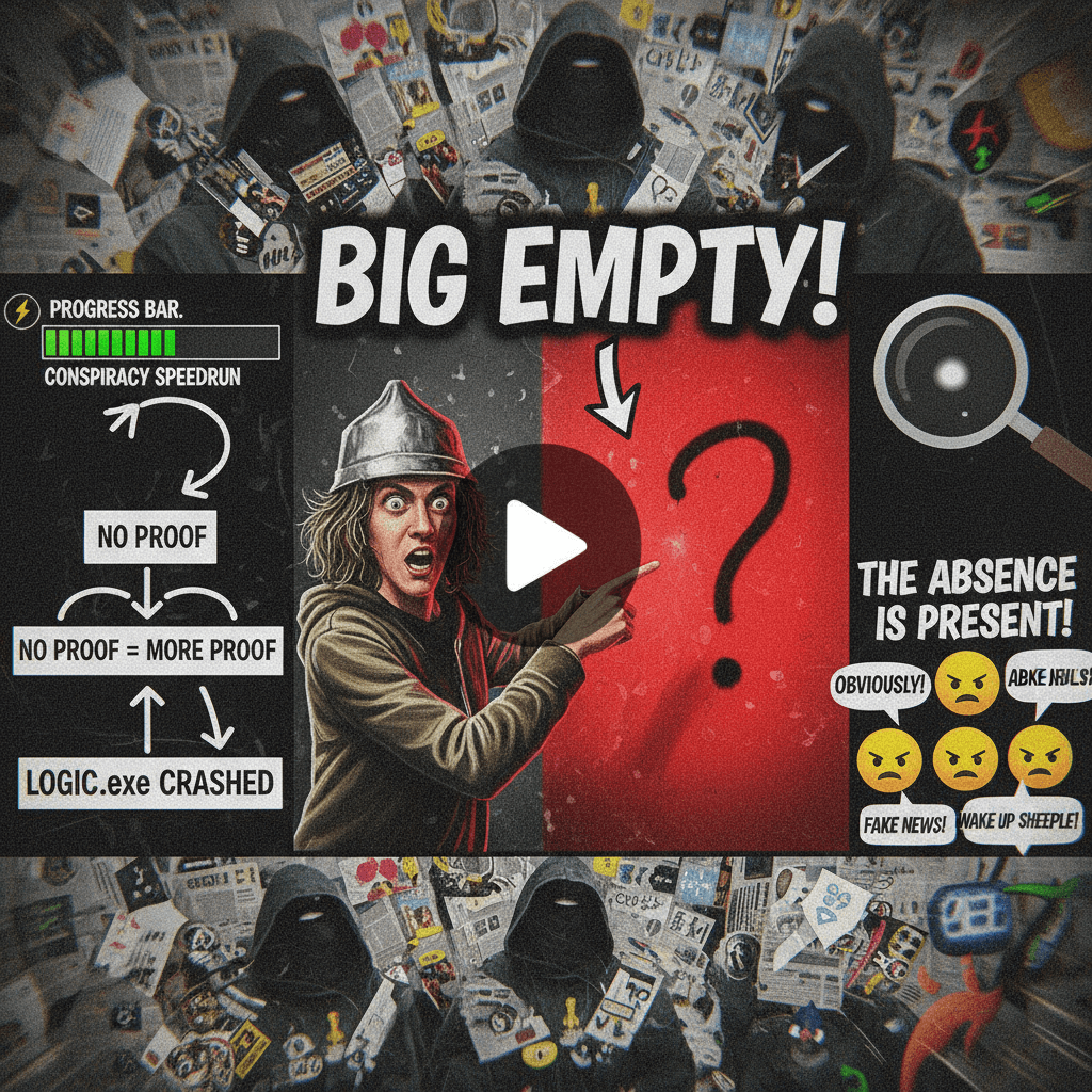 Proof by reverse psychology: lack of evidence proves the evidence exists