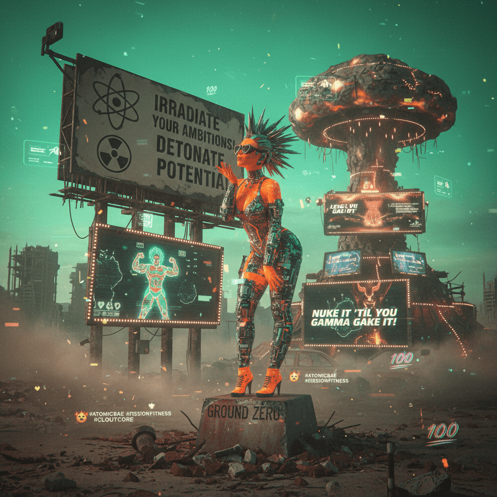 ground zero thirst trap meets motivational poster meets unhinged nuclear fan account