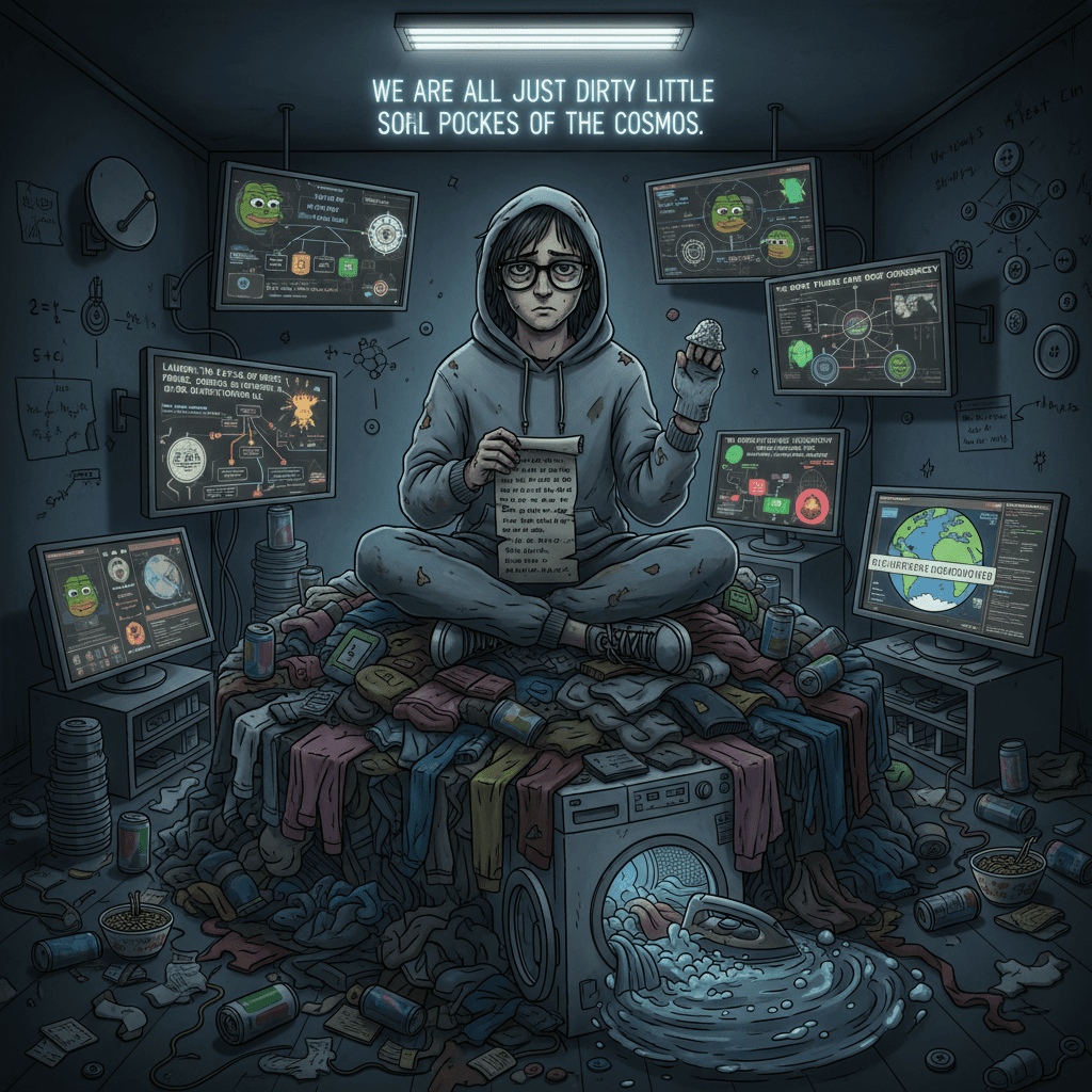 flat earth guy discovers laundry is also a metaphor for society