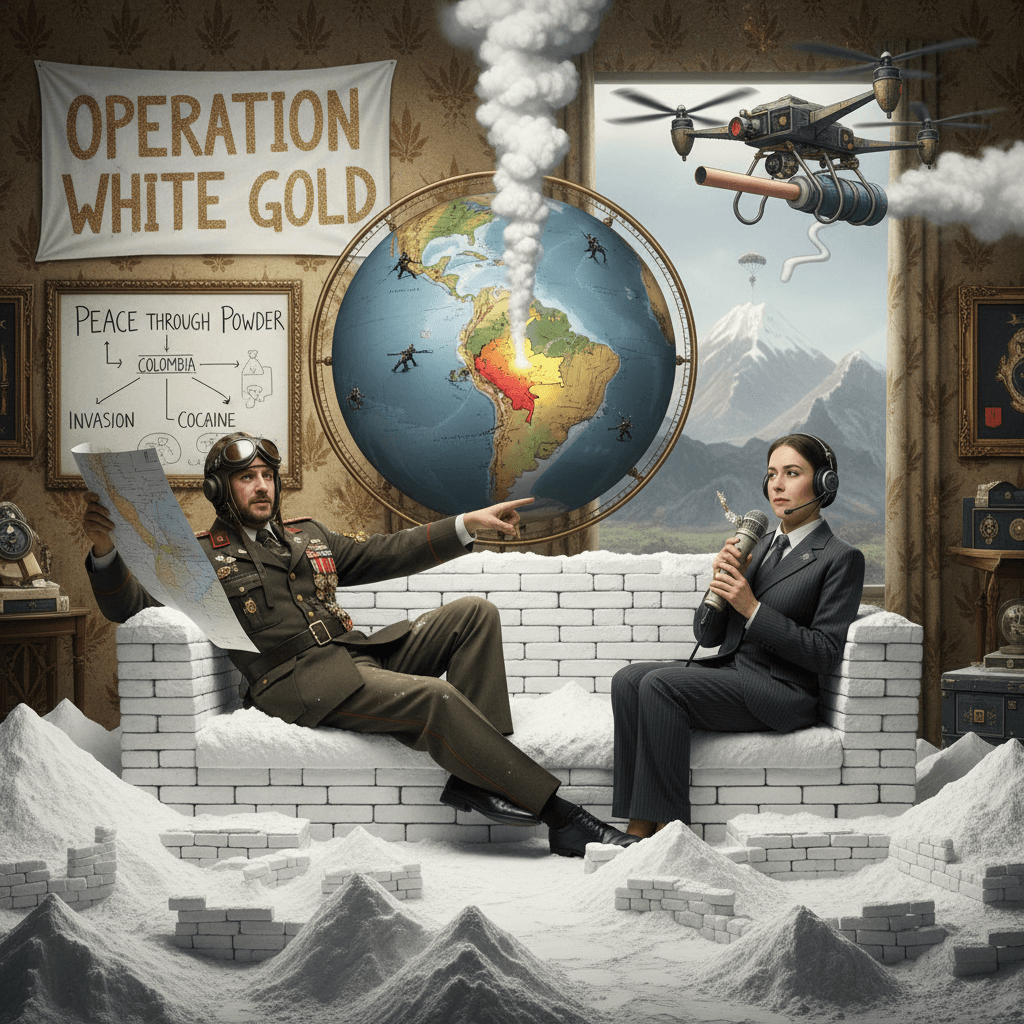 guy casually suggests invading colombia over cocaine, interviewer just nods