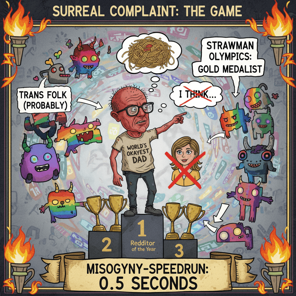 man discovers wife has opinions, immediately blames trans people