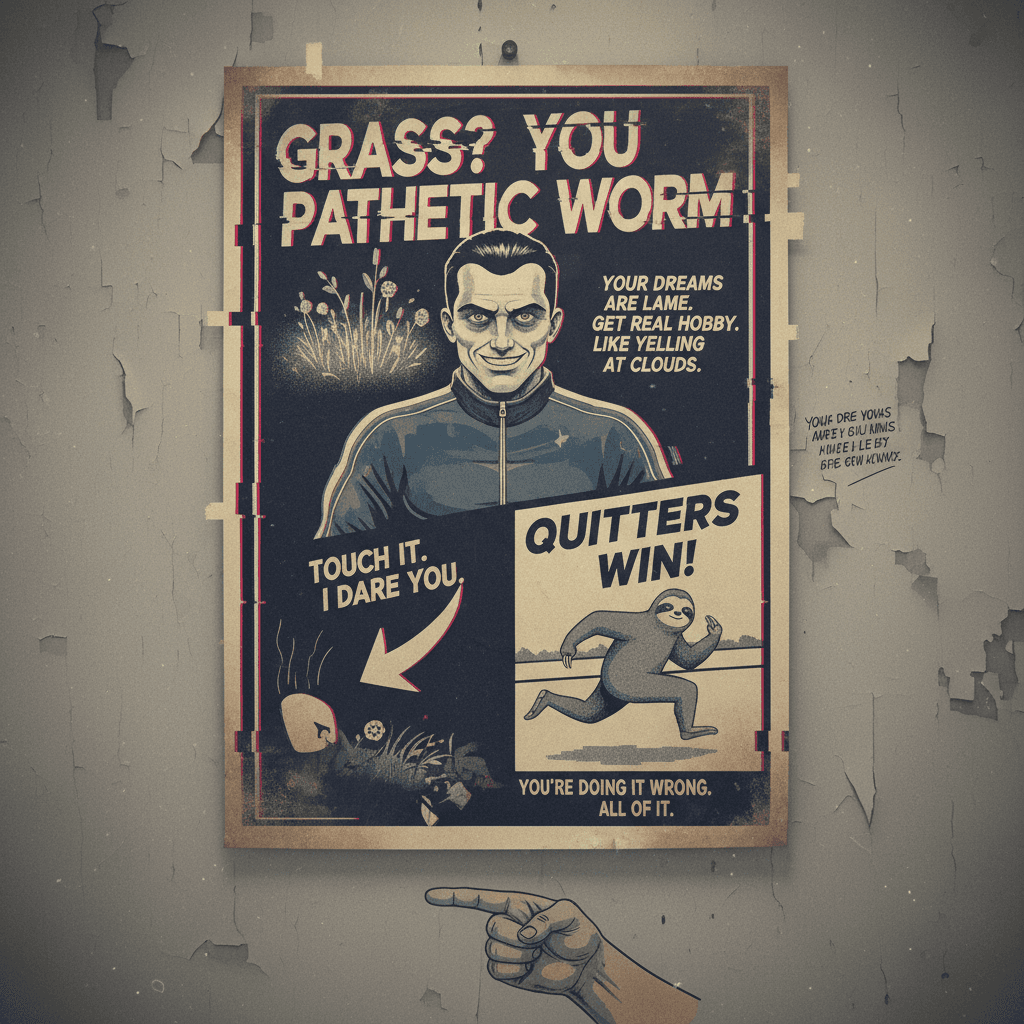 motivational poster had a stroke and started bullying you