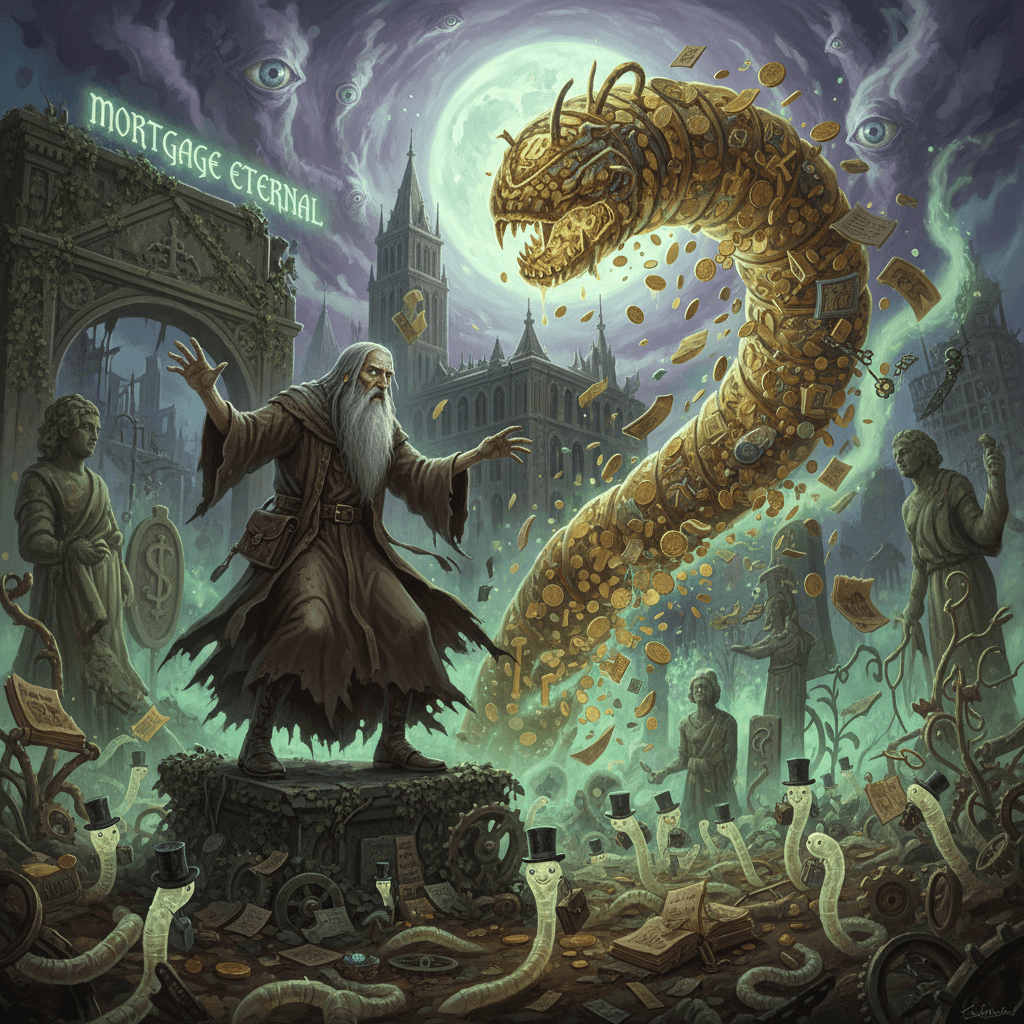 old man yells at wealth while worms inherit the garden