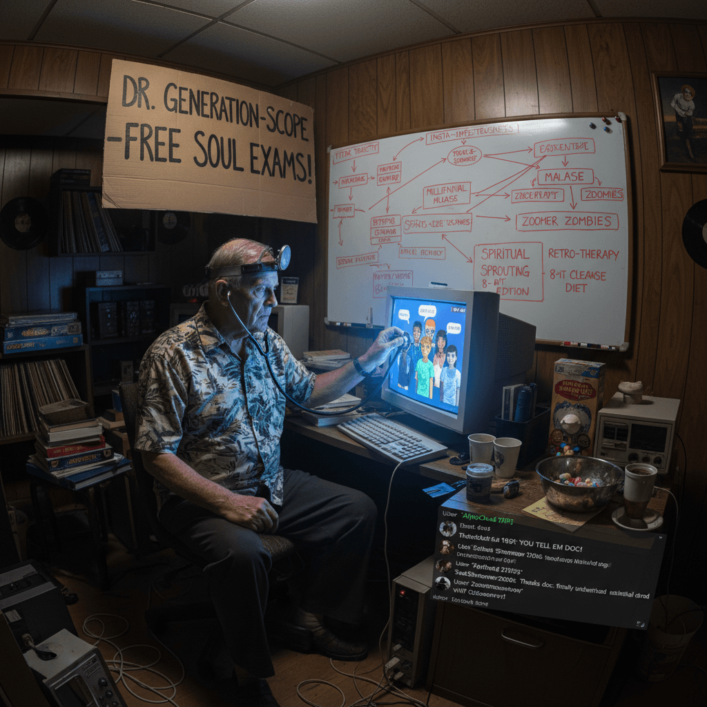 Disappointed boomer diagnoses entire generation via stream, prescribes fictional self-improvement