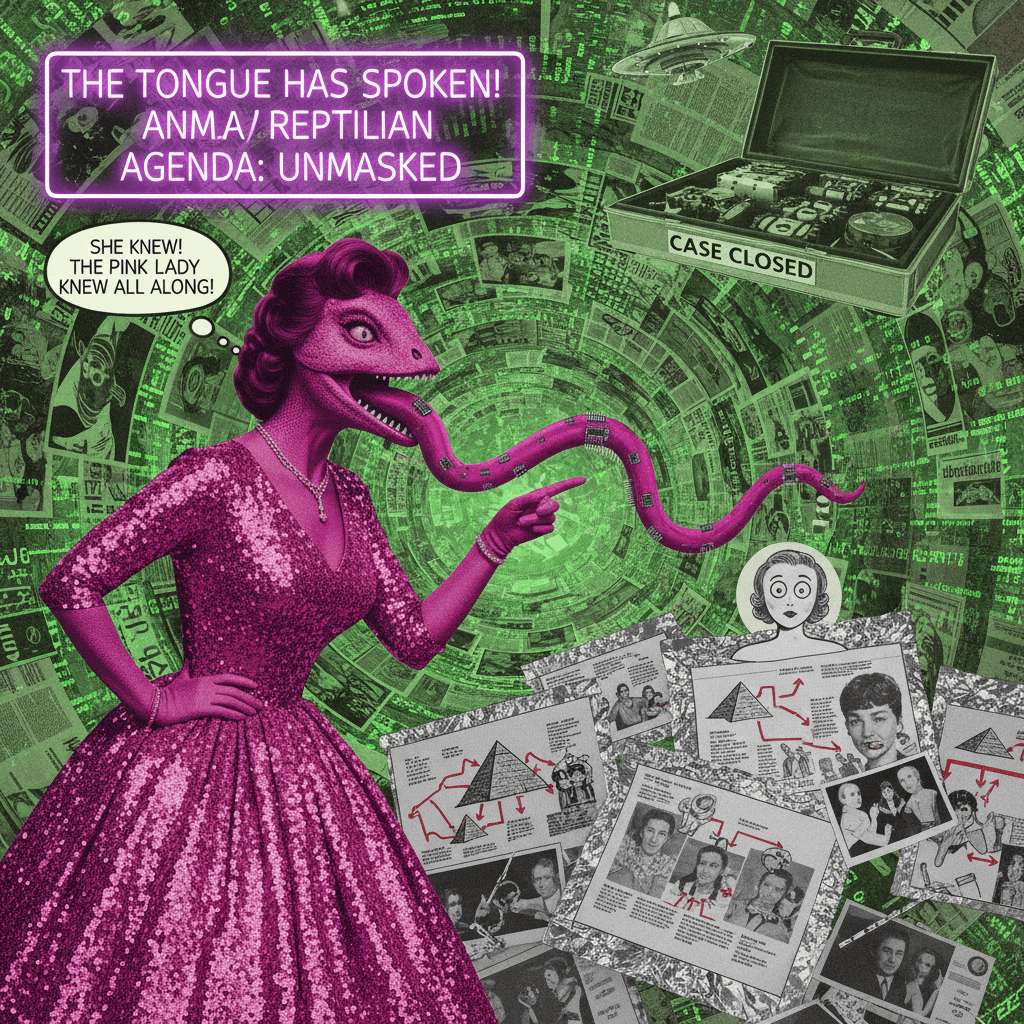 she did the tongue thing, case closed, reptilians confirmed