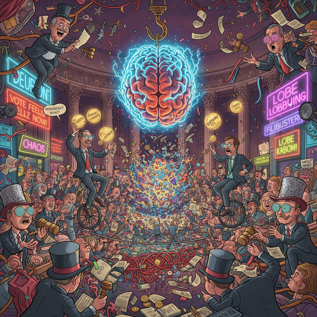 brain donation meets senate chaos in the world's most unhinged civics lesson