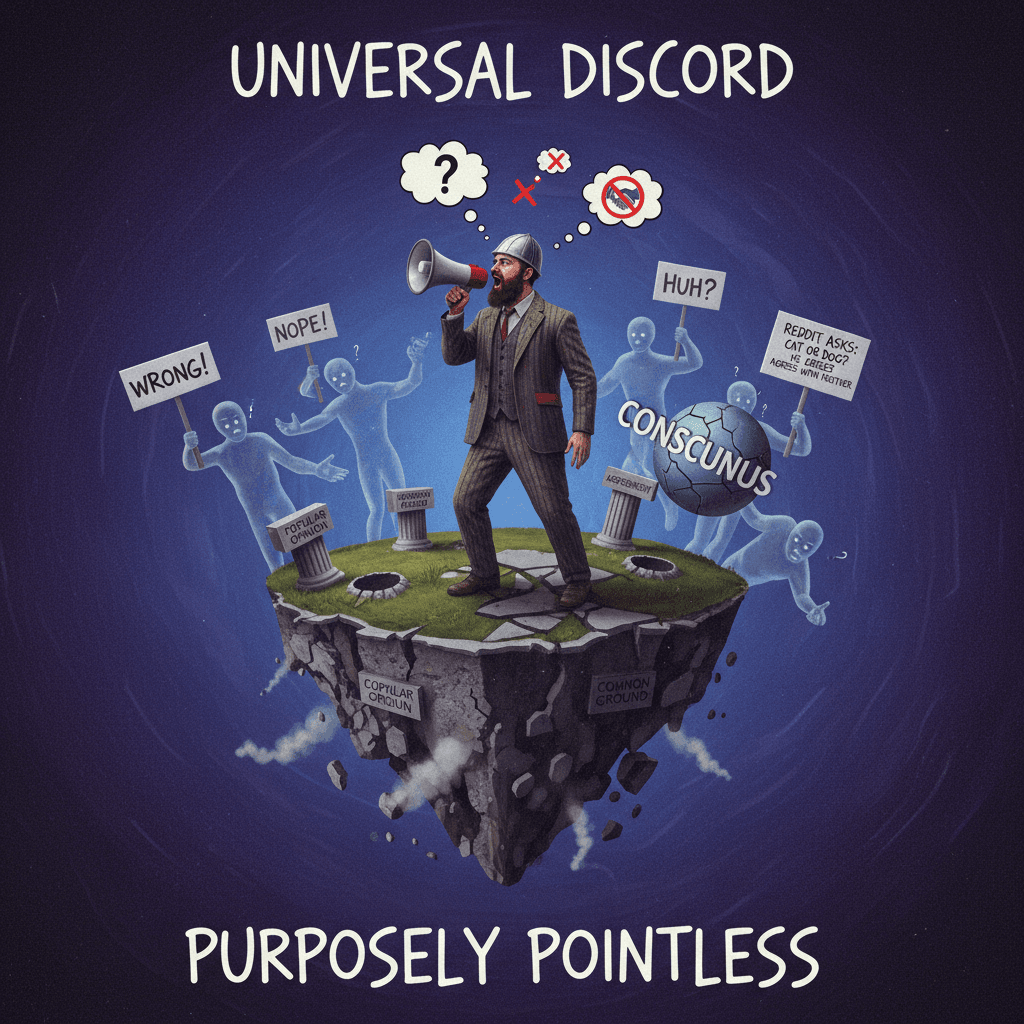 guy agrees with nobody about nothing in particular