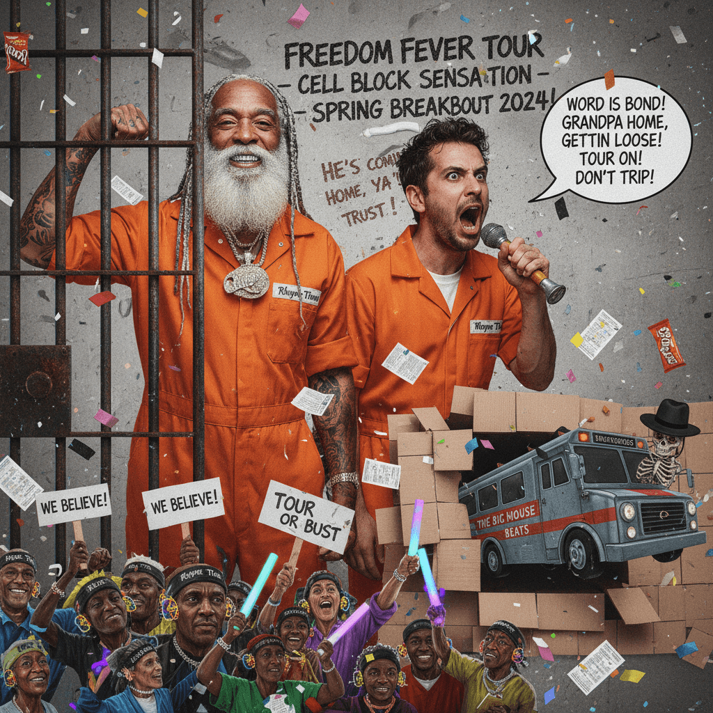 70yo rapper's cellmate assures fans he'll be out for the tour
