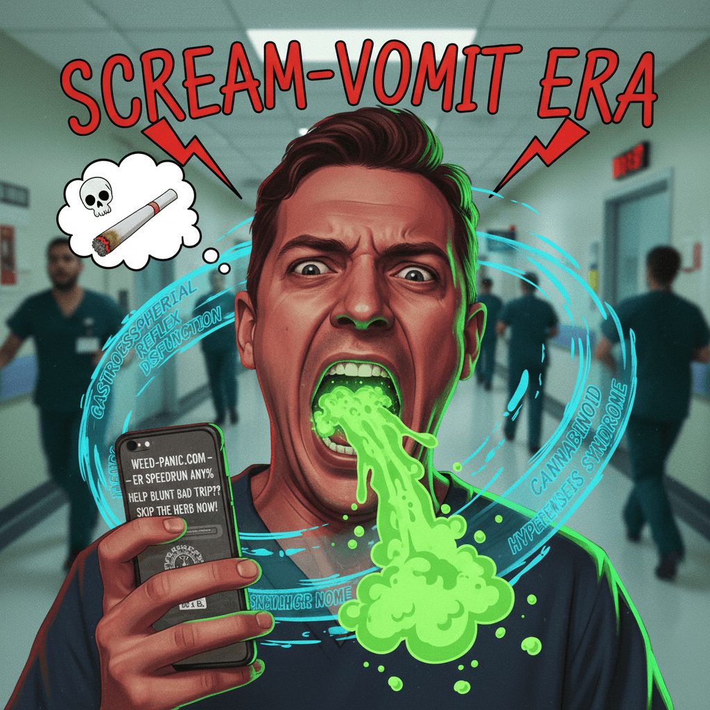 screaming while puking: nature's way of saying maybe skip the blunt