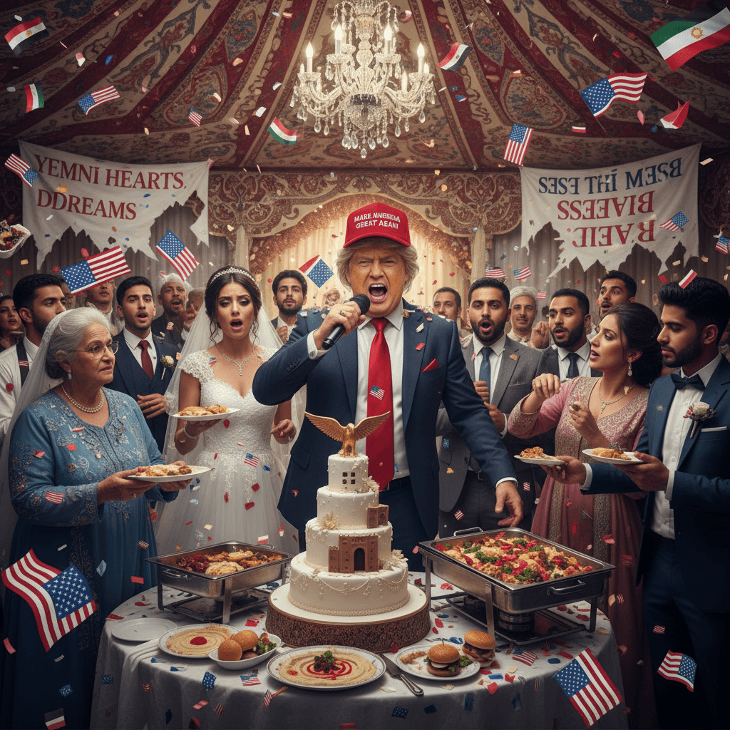 Nothing says Yemeni-American unity like hiring a MAGA tribute act