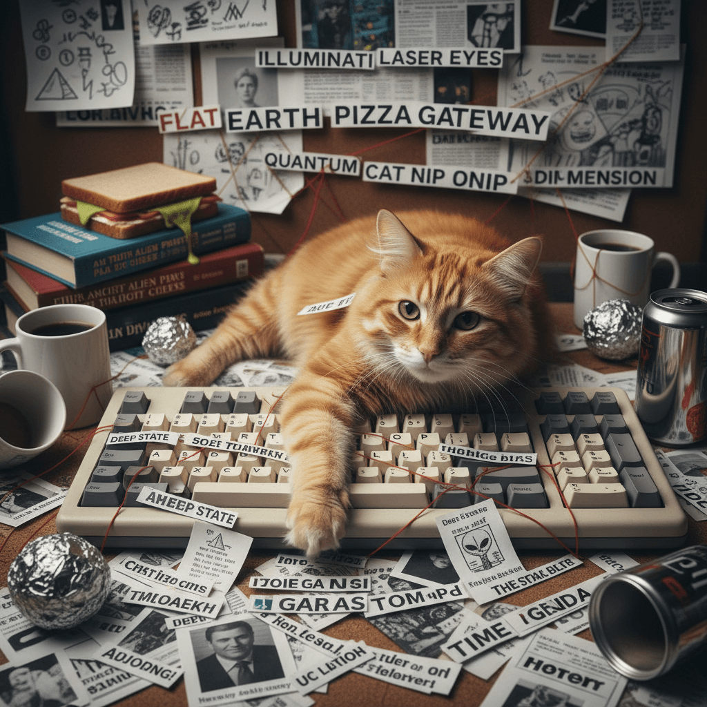 someone let their cat walk across the keyboard mid-conspiracy rant