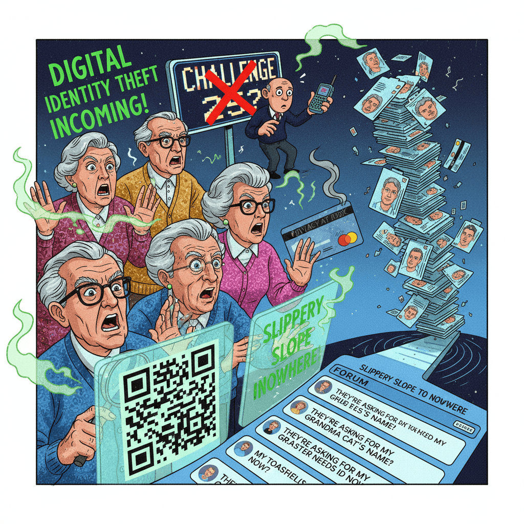 Adults mad about ID verification using the energy of a concerned boomer forum