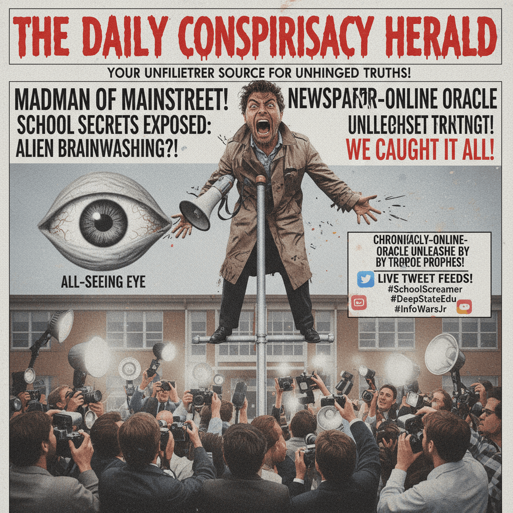 Man yells at school, newspaper documents every second of it