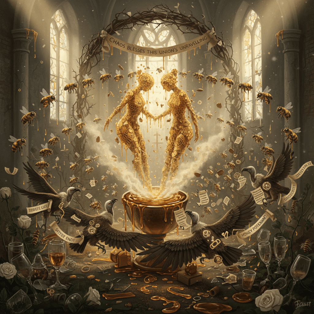 marriage implodes, bees witness, 7.2k vultures gather for discourse